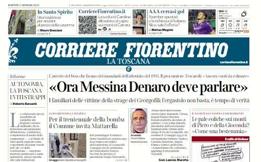 L'apertura del Corriere Fiorentino sull'attacco viola: "AAA cercasi gol"