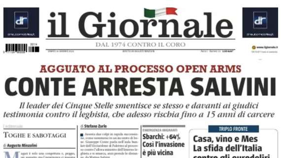 Il Giornale in prima pagina: "Juventus annientata, il Napoli a +10 sogna in grande"