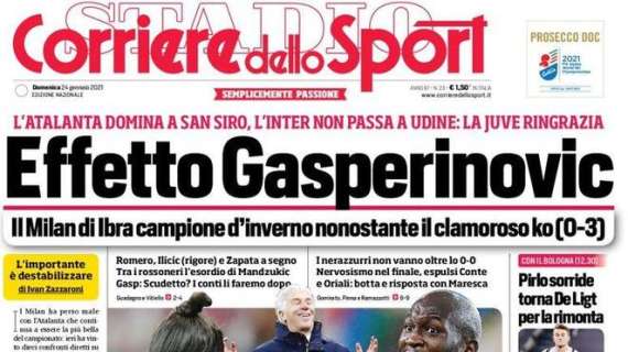 L'apertura del Corriere dello Sport col successo dell'Atalanta col Milan: "Effetto Gasperinovic"