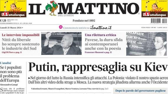 Doppio successo Ferrari-Nazionale, Il Mattino apre: "Rossa e azzurra, l'Italia che ci piace"