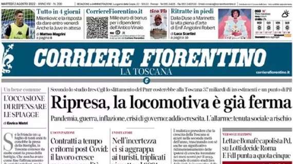Il Corriere Fiorentino in prima pagina sulla questione Nikola Milenkovic: “Tutto in 4 giorni”