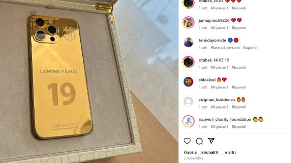 Barcellona, Raphinha 'copia' Messi e regala un iPhone in oro massiccio a Yamal