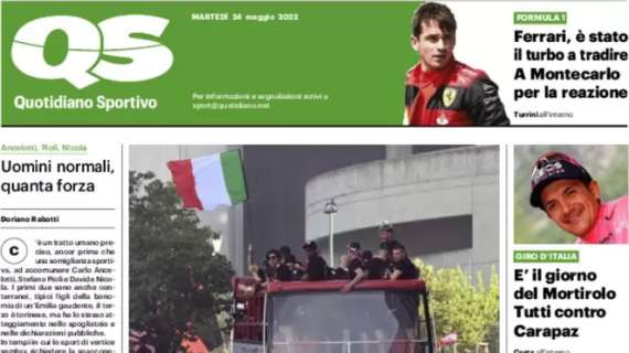 Il QS Sport in prima pagina sul titolo del Milan: "Tutti dicono I love you"