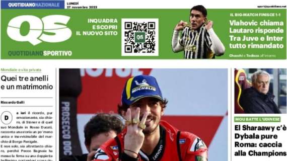 QS in prima pagina: "Vlahovic chiama, Lautaro risponde. Tra Juve e Inter tutto rimandato"