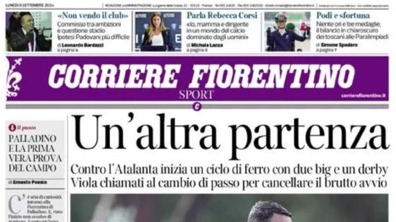 Il Corriere Fiorentino mette in prima pagina il tecnico Palladino: "Un'altra ripartenza"