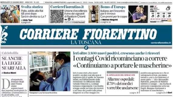 Il Corriere Fiorentino in prima pagina sul rinnovo di Italiano a un passo: “Bonus d’Europa”