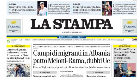 La prima de La Stampa: "Cuore e gioco, risveglio Toro: con il Sassuolo punti d'oro"