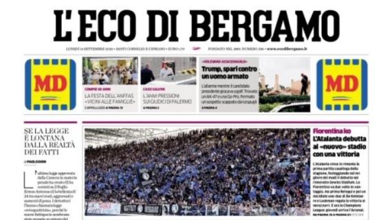 L'Eco di Bergamo: "L'Atalanta debutta al nuovo stadio con una vittoria"