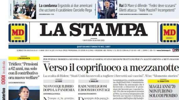 L'apertura odierna de La Stampa su Juventus-Milan: "Rischiatutto"