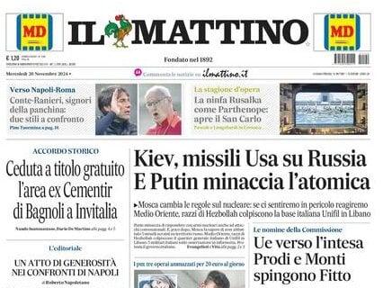 Il Mattino apre: "Conte-Ranieri, signori della panchina: due stili a confronto"