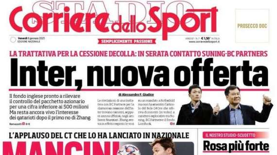 L'apertura del Corriere dello Sport: "Mancini incorona Chiesa"