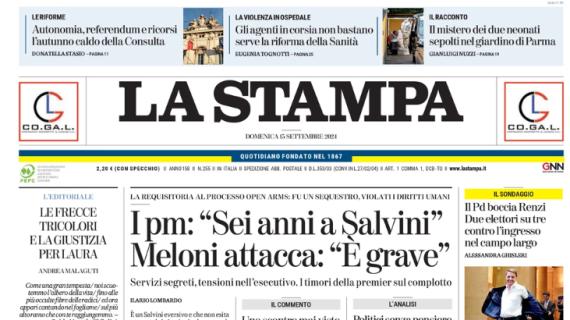 La Stampa in taglio basso: "Juve, lavori in corso: a Empoli è solo pari"