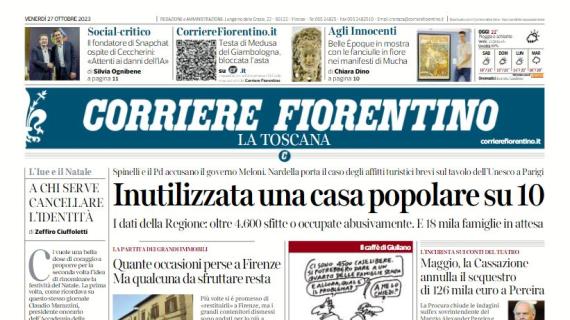 Il Corriere Fiorentino stamani apre con i gigliati: "Goleada viola, si sblocca Beltran"