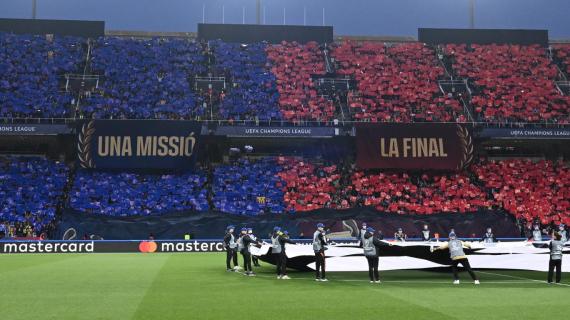 "Una missione, la finale": la coreografia dei tifosi del Barcellona contro l'Inter