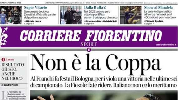 Viola sconfitti dal Bologna e in crisi. Il Corriere Fiorentino titola: "Non è la Coppa"