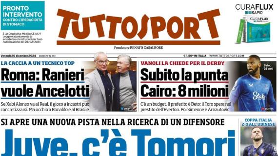 Tuttosport in apertura: "Juve, c'è Tomori". Il difensore può lasciare il Milan