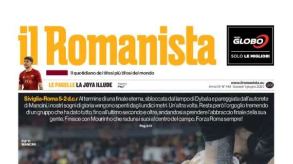 Il Romanista in prima pagina dopo la finale persa contro il Siviglia: "Grazie Roma"
