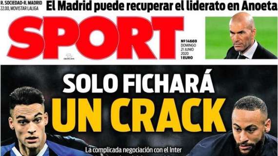 Barcellona, Sport mette Lautaro Martinez e Neymar in prima pagina: "Arriverà solo un crack"