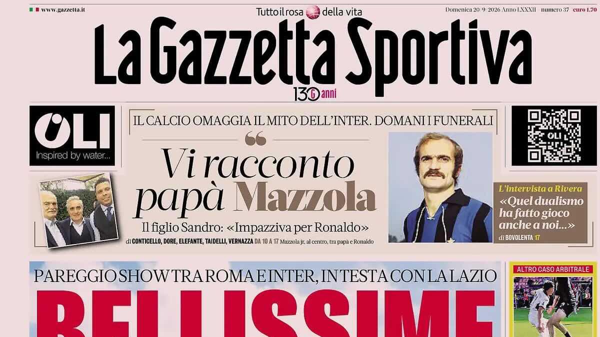 Le prime pagine dei quotidiani italiani e stranieri di oggi, domenica 20 settembre