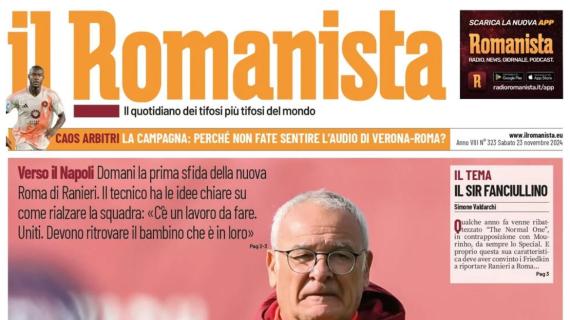 La Roma impegnata in casa del Napoli. Il Romanista sprona: “In piedi” 