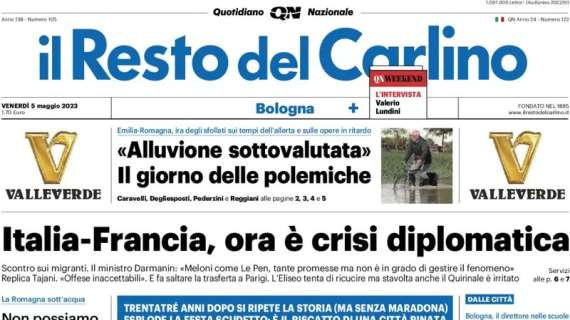 L'apertura de Il Resto del Carlino sulla festa degli azzurri: "Napoli in paradiso"