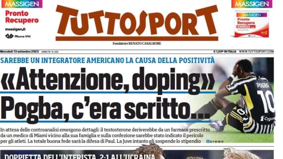 Tuttosport in apertura sul 2-1 dell'Italia a San Siro contro l'Ucraina: "Frattesi d'Italia"