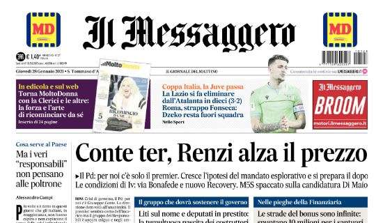 Il Messaggero sulla Roma: "Strappo Fonseca: Dzeko resta fuori squadra"