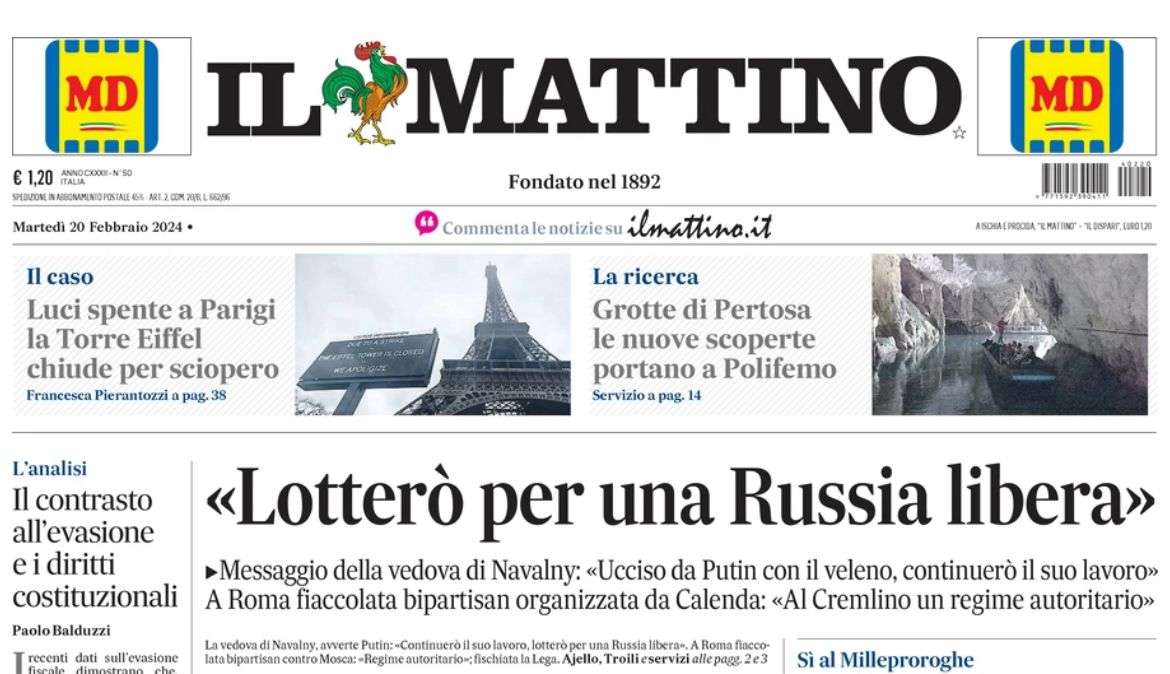 Il Mattino apre con la panchina del Napoli: "Terzo ciak, tocca a Calzona"