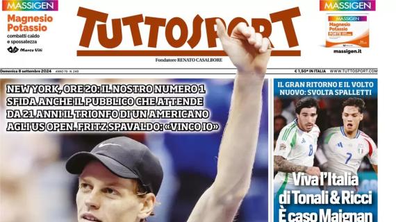 Tuttosport così in apertura: "Viva l'Italia di Tonali & Ricci. E' caso Maignan"