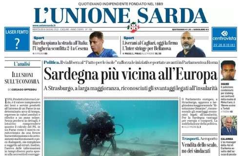 L'Unione Sarda: "L'Inter stringe per Bellanova. E Barella spiana la strada all'Italia"