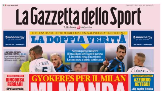 L'apertura de La Gazzetta dello Sport su Gyokeres-Milan: "Mi manda Ibra"