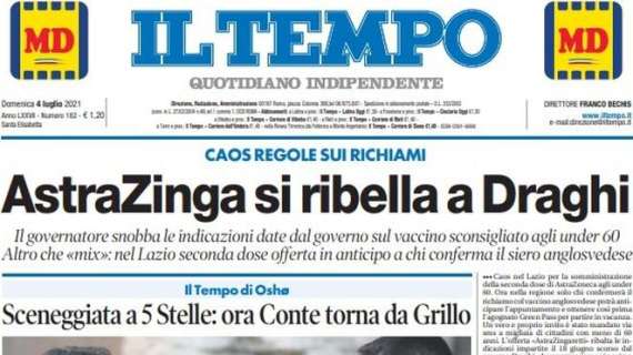 Roma, Il Tempo in taglio basso: "Spinazzola si opera, prima grana per Mou"