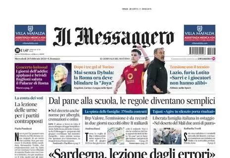 L'apertura de Il Messaggero: "Mai senza Dybala: la Roma ora deve blindare la Joya"