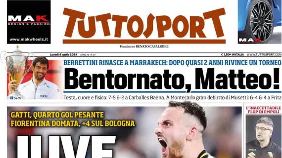 Tuttosport in prima pagina sul successo dei bianconeri: "Juve, graffio Champions"