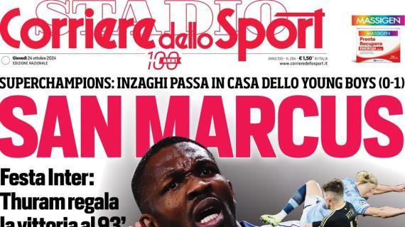 Il Corriere dello Sport in prima pagina sul successo dell'Inter: "San Marcus"