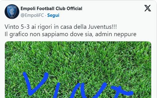 L'Empoli elimina la Juve e fa la storia: la (non) grafica sui social diventa subito virale