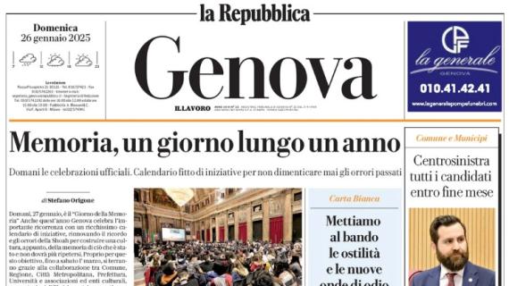 La Repubblica (ed. Genova): "Samp, occasione mancata. Doppio Depaoli non basta"