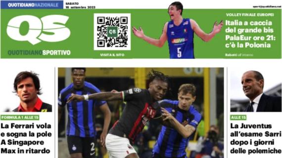 La prima pagina del QS Sport su Inter-Milan: "Derby al gusto di scudetto" 