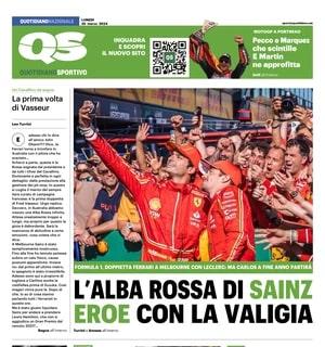 La prima pagina di QS è sull'Inter in emergenza: "Sommer a rischio, pronto Audero"