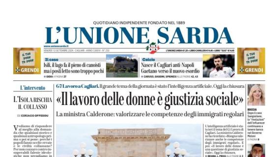 L'Unione Sarda: "Nasce il Cagliari anti-Napoli: Gaetano verso il nuovo esordio"