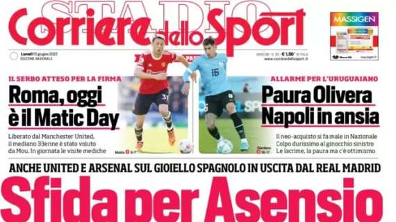 L'apertura del Corriere dello Sport: "Sfida per Asensio"