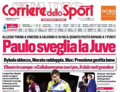 L'apertura del Corriere dello Sport: "Paulo sveglia la Juve"