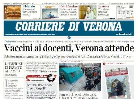 Corriere di Verona in taglio basso: "Gol e svarioni, Hellas beffato dal Genoa"