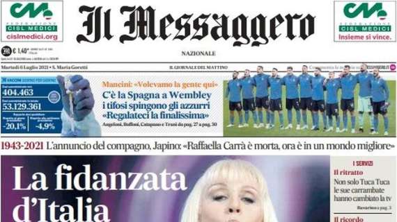 Il Messaggero: "C'è la Spagna a Wembley, i tifosi spingono gli azzurri"