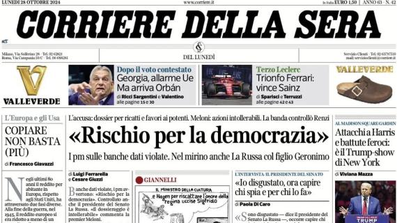 Corriere della Sera: "Calcio-spettacolo a San Siro. Tra Inter e Juve finisce 4-4"