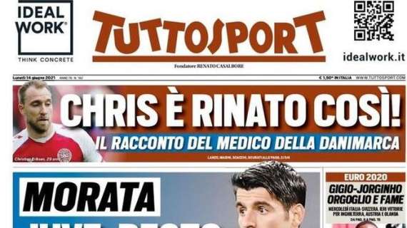 La doppia apertura di Tuttosport: "Morata: Juve, resto. Buffon: Parma, Torino"