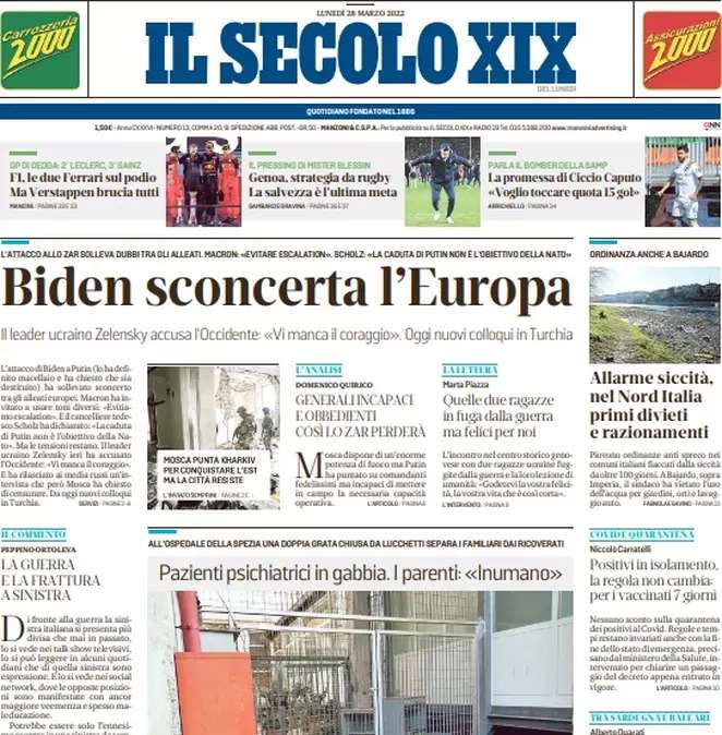 Il Secolo XIX in apertura: "Genoa, strategia da rugby: la salvezza è l'ultima meta"