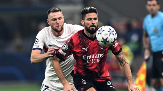 I francesi del Milan ribaltano il risultato col PSG: cross di Theo, gol di Giroud