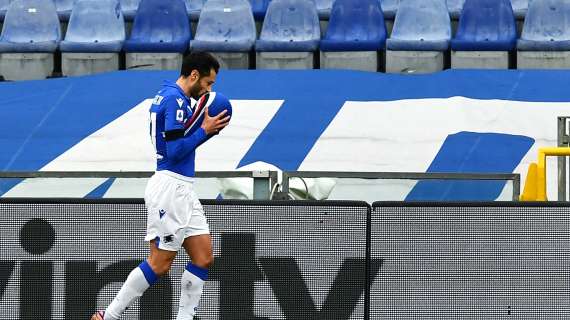 Sampdoria-Udinese 1-1, Candreva col cucchiaio batte Musso e pareggia i conti