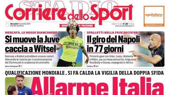 L'apertura del Corriere dello Sport sugli Azzurri: "Allarme Italia"
